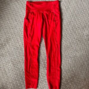 LULULEMON fast and free RED legging sz 6